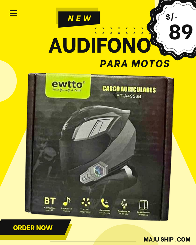 AUDIFONOS CON BLUETOOTH PARA MOTO